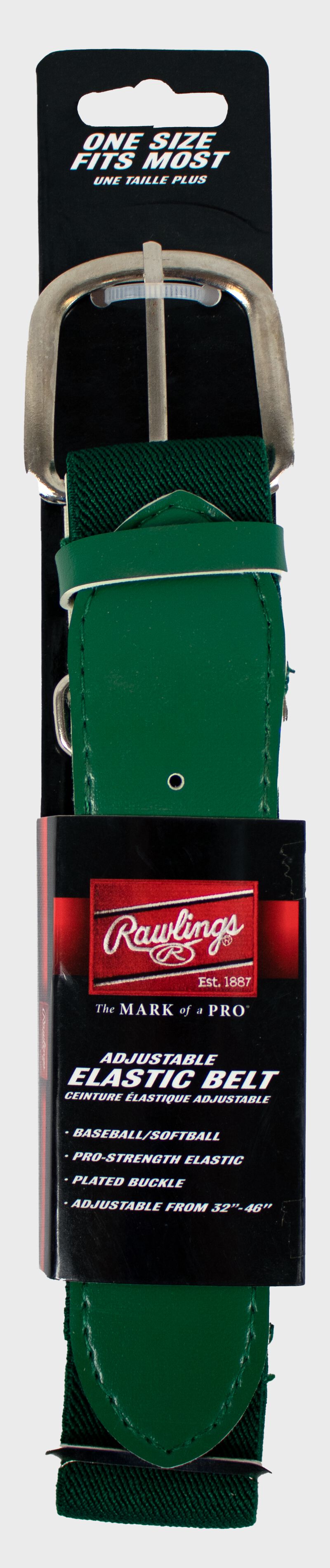 A dark green adjustable elastic baseball belt - SKU: BLT
