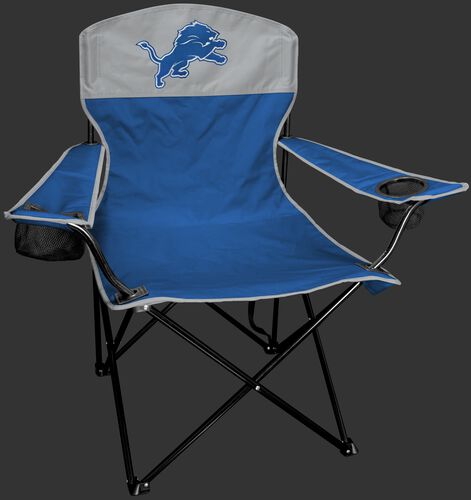 Front of Rawlings Blue and Grey NFL Detroit Lions Lineman Chair With Team Logo SKU #31021067111