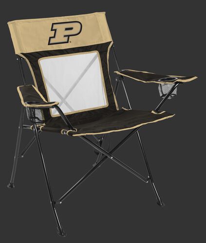 Front of Rawlings Black and Gold NCAA Purdue Boilermakers Game Changer Chair With Team Logo SKU #00643053111