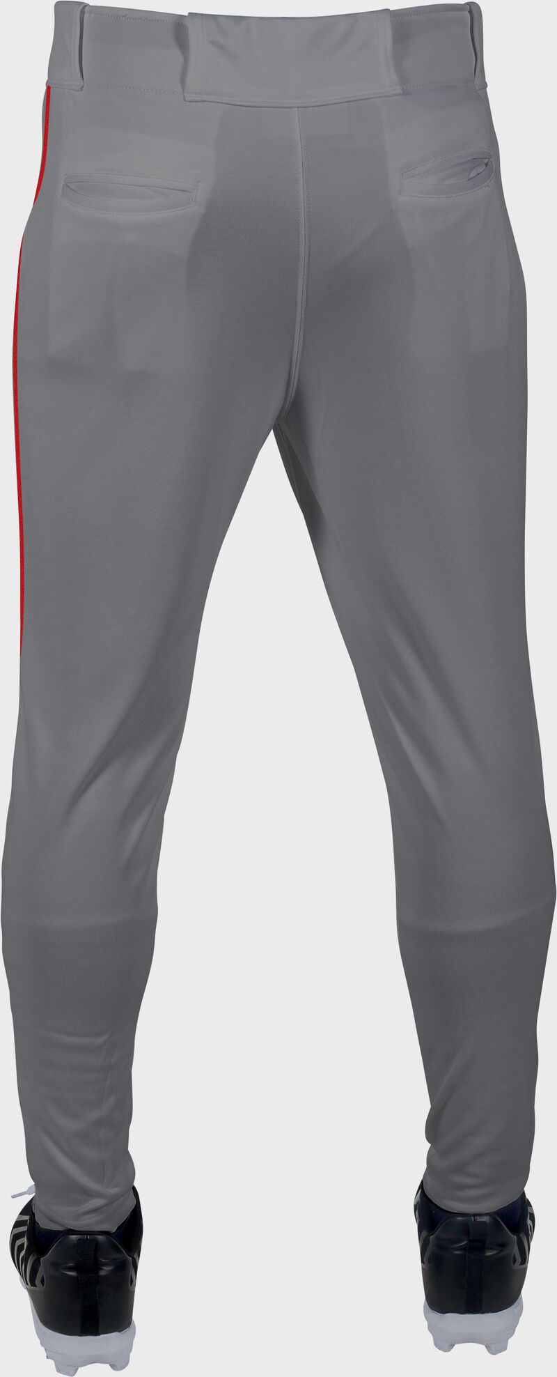 Rawlings Launch Jogger Fit Piped Baseball Pants, Adult M, Blue Gray/Scarlet loading=