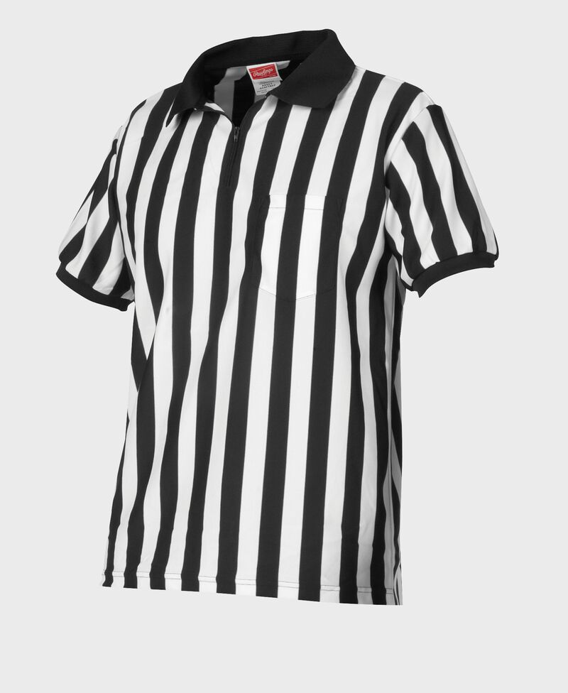Front of Rawlings White/Black Adult Referee Football Jersey - SKU #ACAFTREF-W/B
