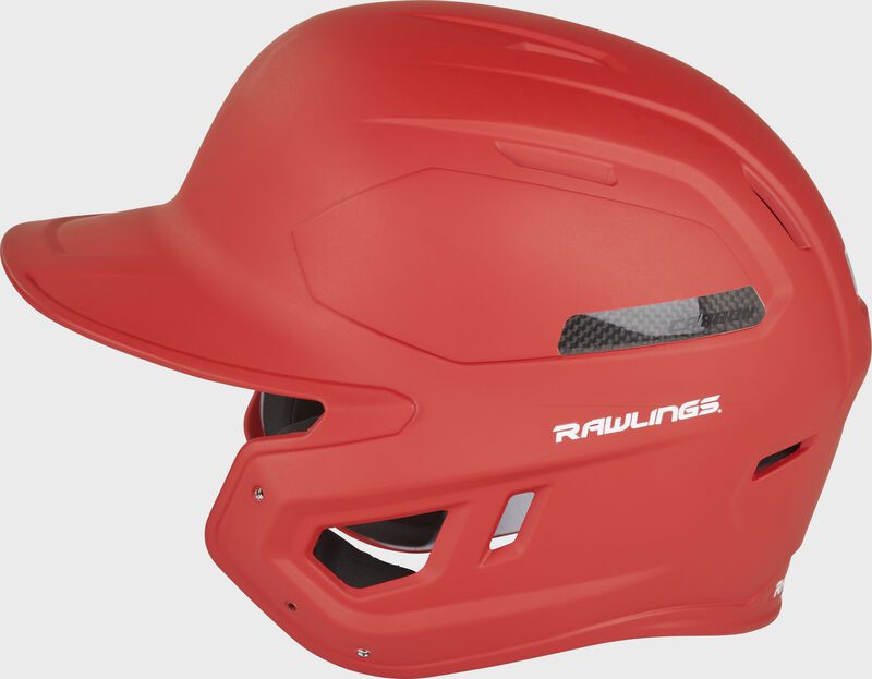 Left-side view of Rawlings Mach Carbon Batting Helmet - SKU: CAR07A