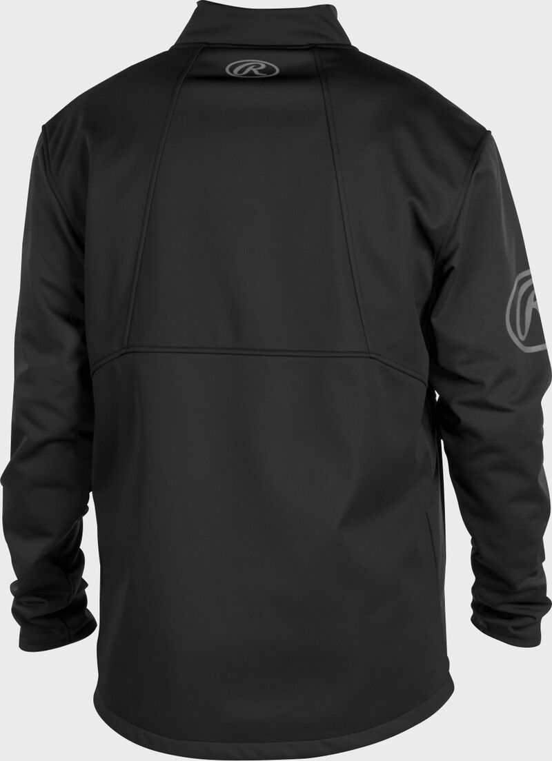 Back of a black Rawlings mid weight Gold Collection jacket - SKU: GCMW2-B