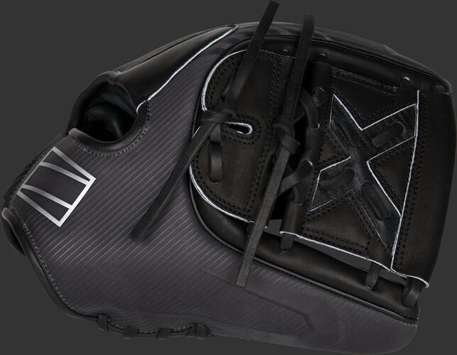 Thumb of a black 2022 REV1X 11.75-Inch infield/pitcher's glove with a black 2-Piece solid web - SKU: REV205-9X