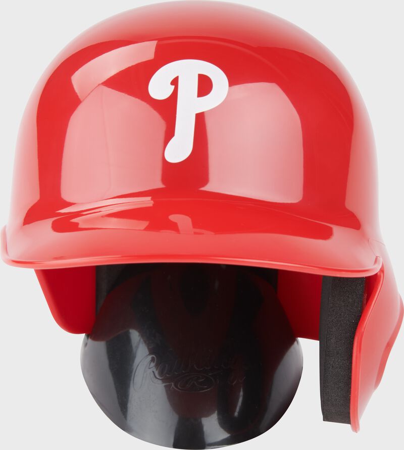 A red Philadelphia Phillies mini replica helmet