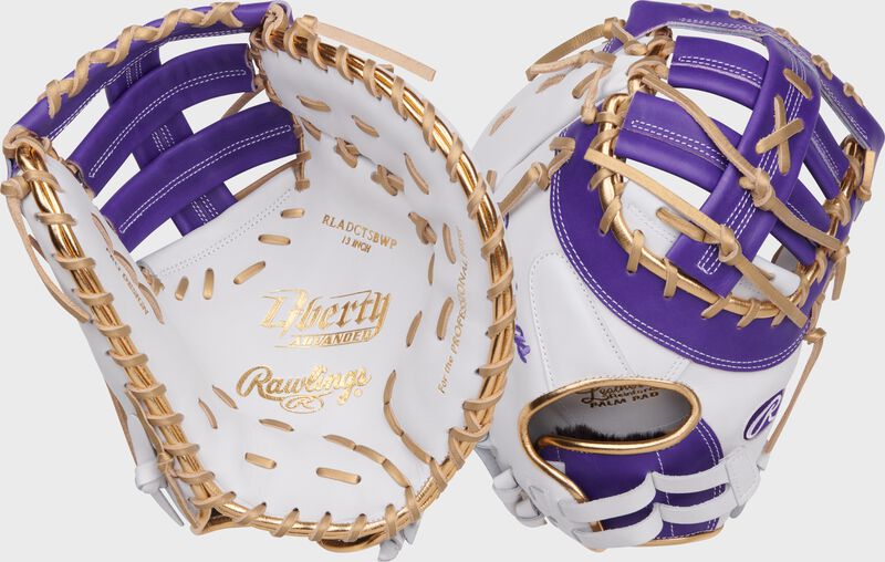Liberty Advanced Color Series 13 in 1st Base Mitt, White/Purple, Left