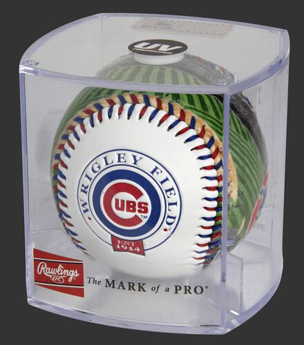 MLB Chicago Cubs stadium baseball in a display case