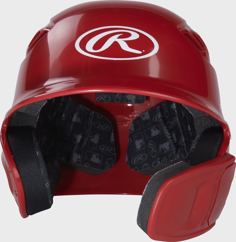 Front view of Scarlet R16 Reverse Clear Coat Batting Helmet | Junior & Senior - SKU: RSGR6R00