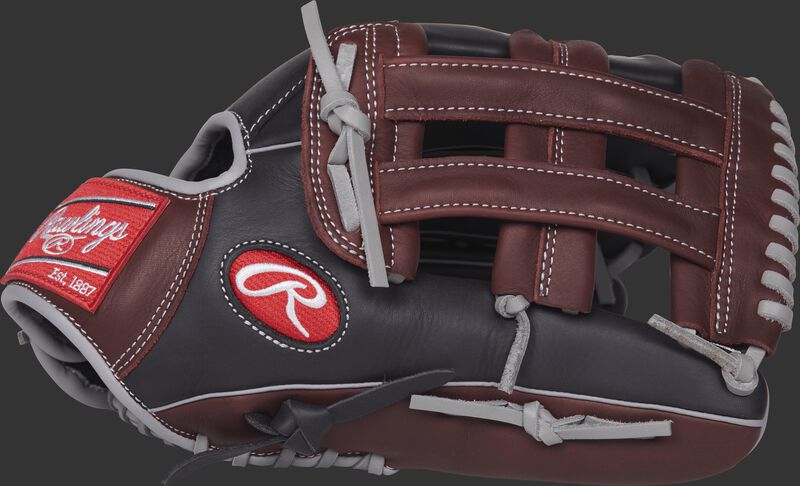 Thumb of a R93029-6BSG R9 Series 12.75-inch outfield glove with a dark sherry H web