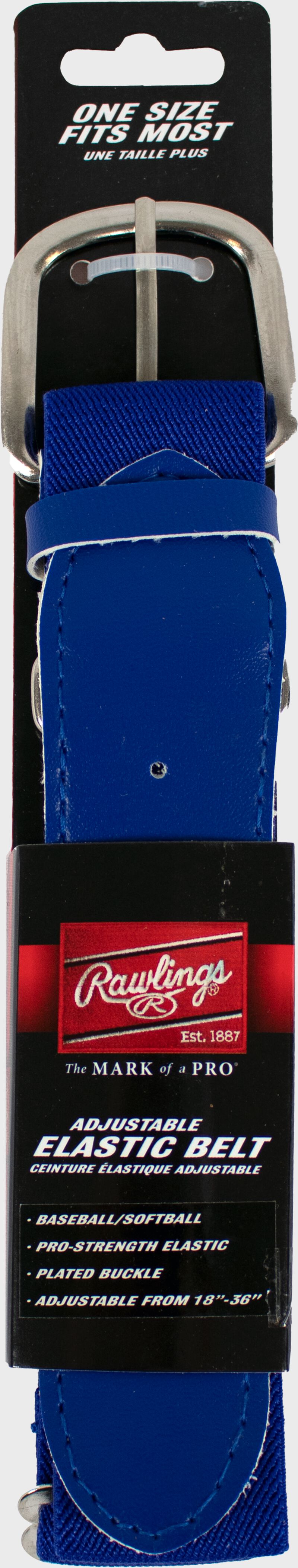 A blue adjustable elastic baseball belt - SKU: BLT