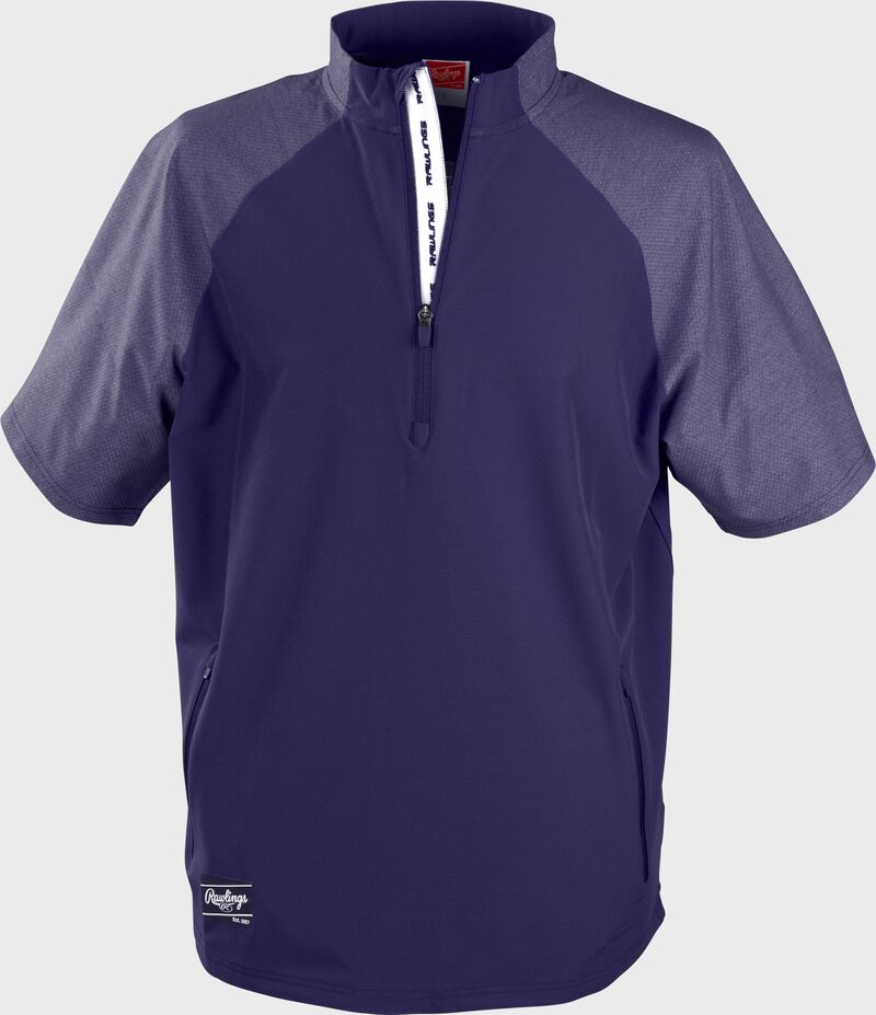 Front of a purple Rawlings ColorSync short sleeve cage jacket - SKU: CSSSJ2-PU