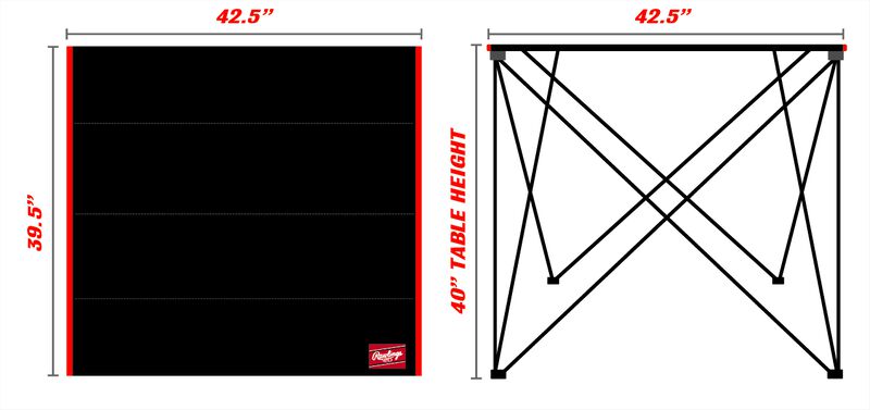 An image showing the dimensions of the bar height tailgate table - SKU: 10063065511