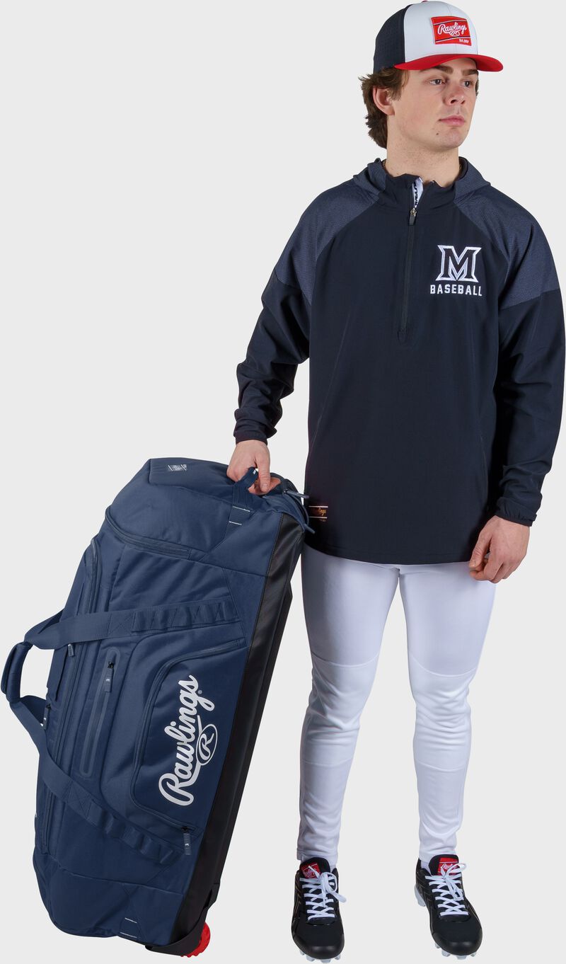 Yadi 2 Wheeled Equipment Bag, Navy