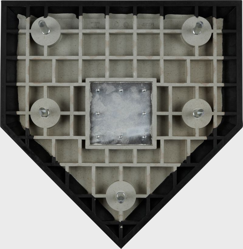 White bottom of a Hollywood home plate with anchor spikes - SKU: 12807300