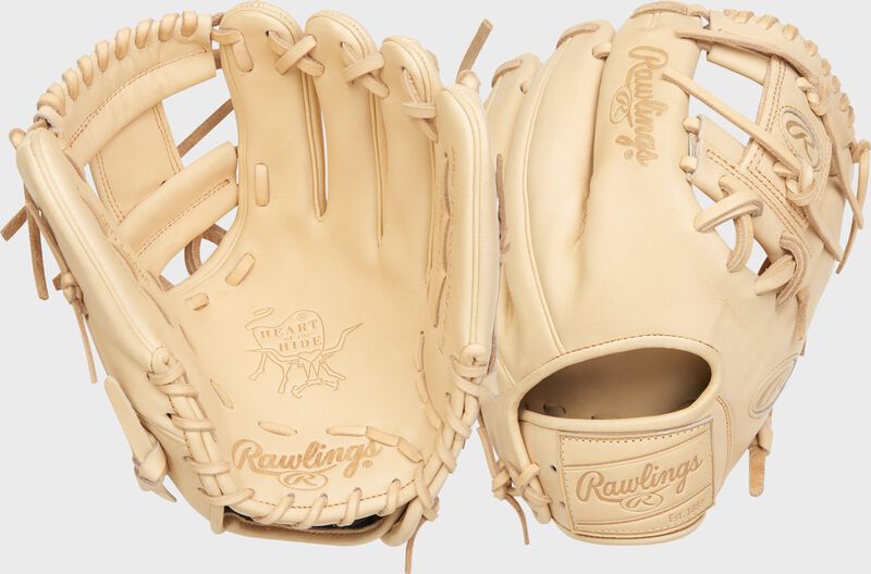 2 views showing the palm & back of a Camel Heart of the Hide elements glove - SKU: PRO204-2C