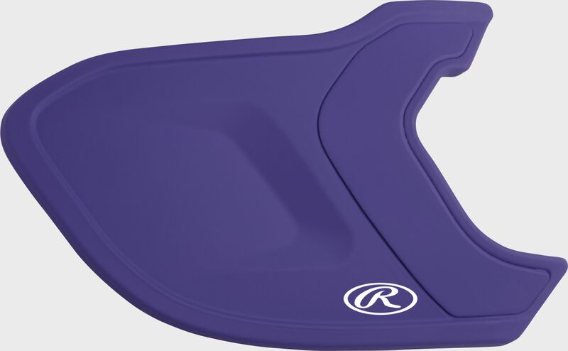 A matte purple MEXTR Mach EXT batting helmet extension for right-handed batters