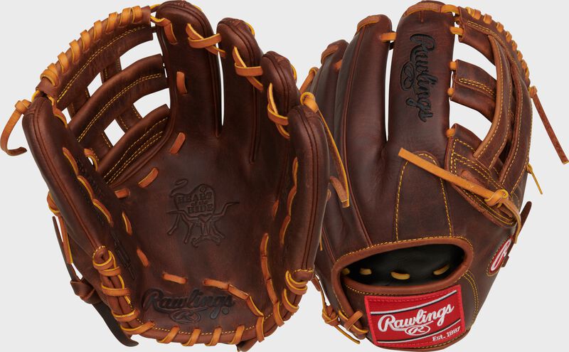 2 views showing the palm/back of a Heart of the Hide R2G Nolan Arenado glove - SKU: PRORNA28