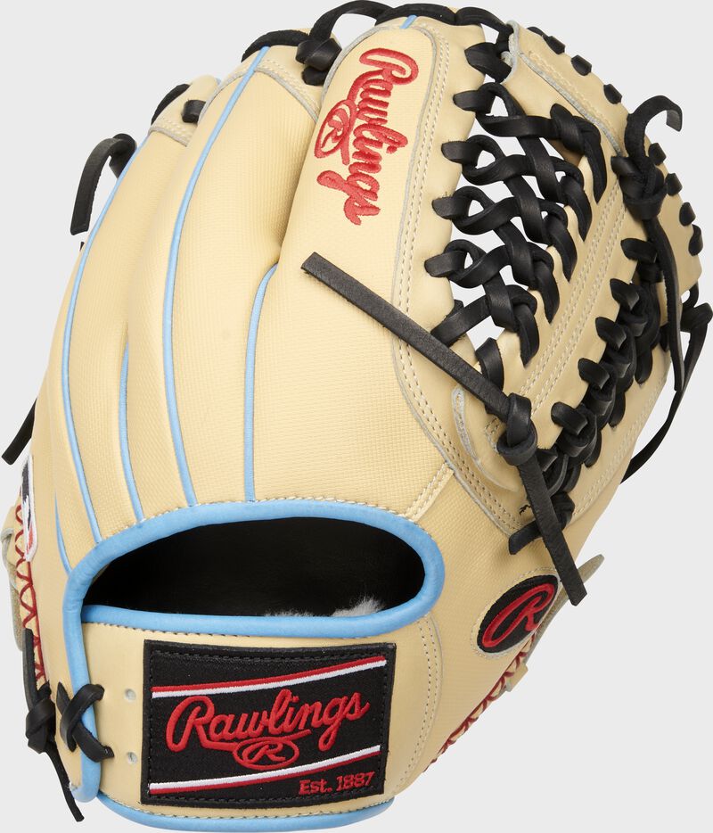 Camel Speed Shell back of a Pro Preferred 11.5-Inch Modified Trap-Eze web glove - SKU: PROS204-4BSS