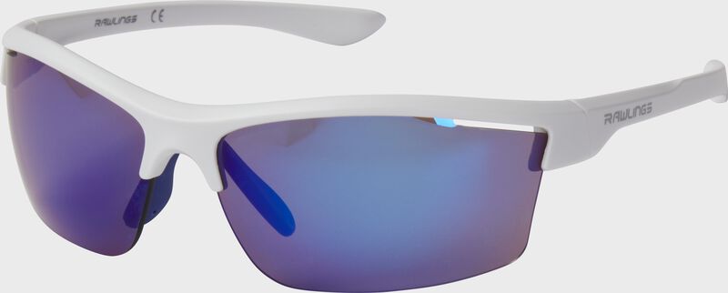 A pair of Rawlings youth white/blue half-rim blade sunglasses - SKU: 10261621
