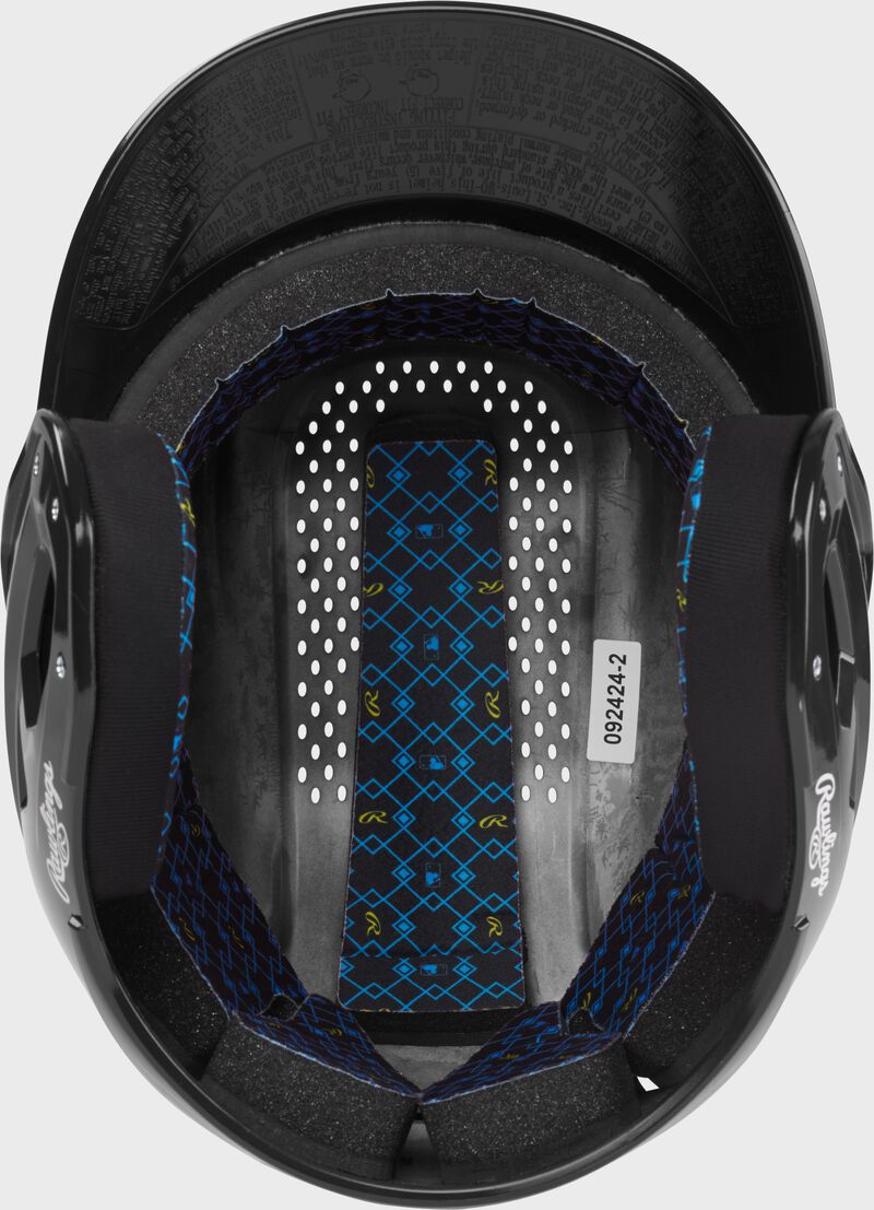 Rawlings RX2 Gloss Baseball Batting Helmet, Black, Senior loading=