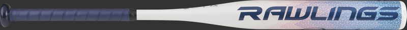 FP8O11 Ombre softball bat with a white barrel and blue/pink accents