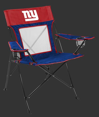 Front of Rawlings Red and Blue NFL New York Giants Game Changer Chair With Team Logo SKU #00651078111