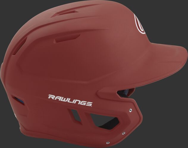 Right side of a matte cardinal MACH helmet