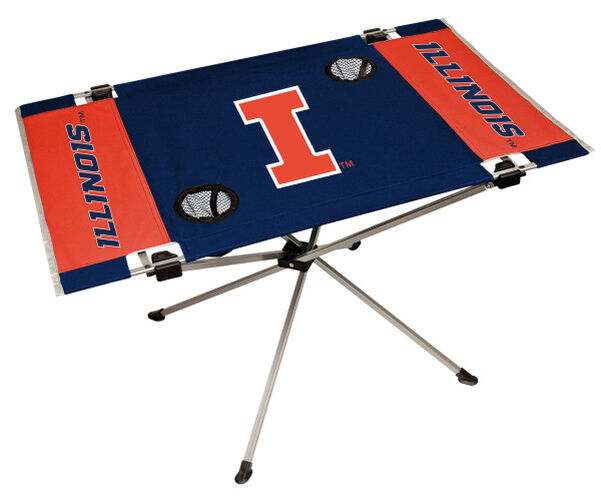 Rawlings Navy and Orange NCAA Illinois Fighting Illini Endzone Table With Two Cup Holders, Team Logo, and Team Name SKU #04053029111
