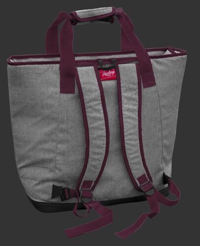 Back of a Texas A&M Aggies tote cooler with backpack straps - SKU: 10323061111