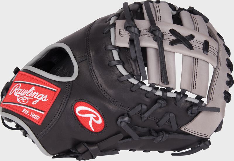 Thumb of a black Foundation Series Aaron Judge youth first base mitt with a gray single post double bar web - SKU: RSGRFDCT8-10B