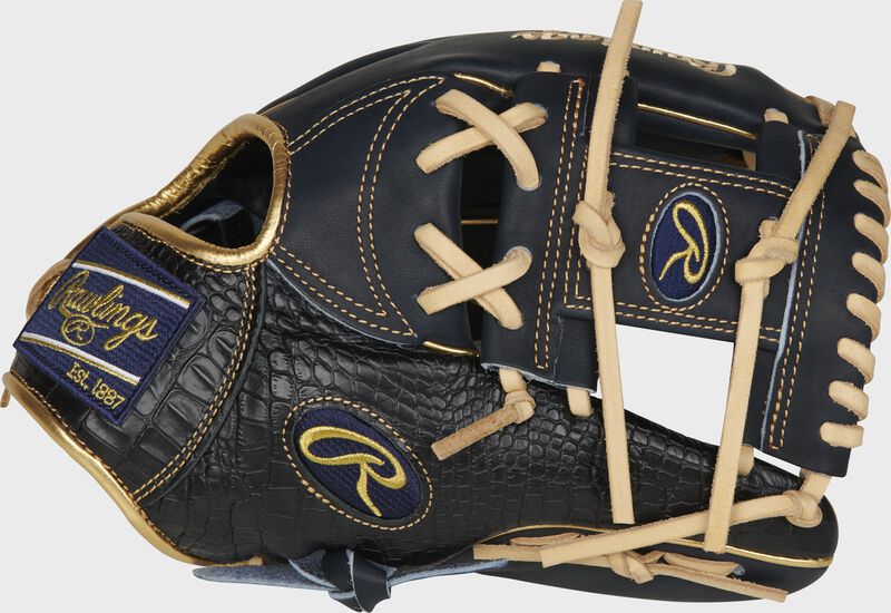 Thumb of a navy/black 2020 Heart of the Hide exclusive croc I-web glove with a navy I-web - SKU: PRONP4-2NCC