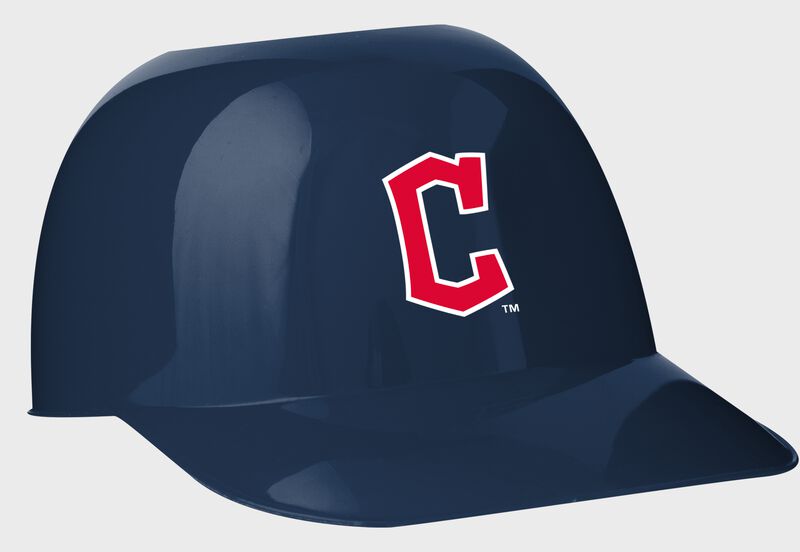 Front of Rawlings navy MLB Cleveland Guardians Snack Size Helmets With Team Logo SKU #01950014123 loading=