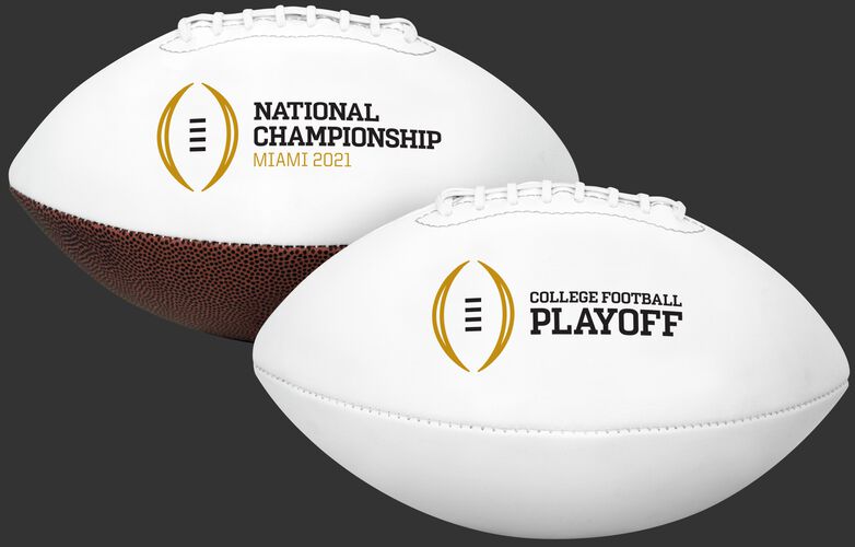 Two 2021 College National Championship full sized footballs with the CFP logo on both sides - SKU: 04543449511