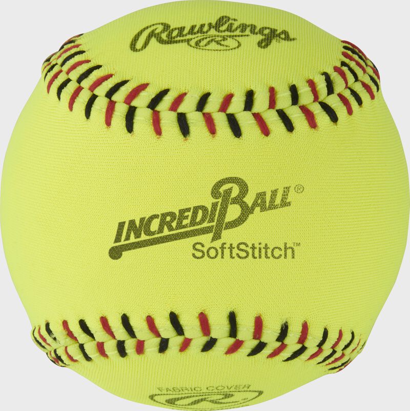 A Rawlings Incredi-ball SoftStitch 12" training softball - SKU: RIB12SS loading=