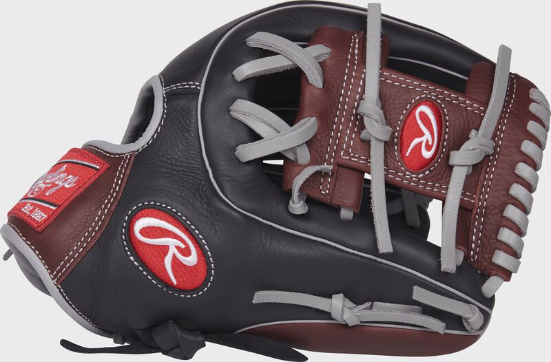R9314-2BSG 11.5-inch R9 Series glove with a black/dark sherry thumb and dark sherry I web