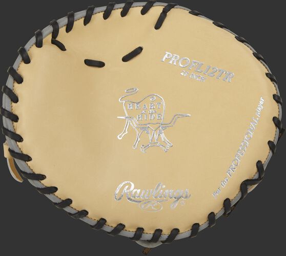 PROFL12TR 28-inch Heart of the Hide pancake trainer with a camel palm and black laces