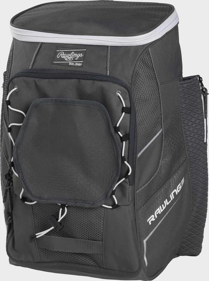 Front right angle of a graphite Impulse backpack - SKU: IMPLSE-GR
