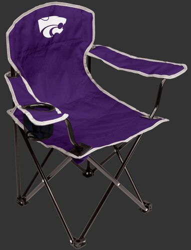 A purple NCAA Kansas State youth quad chair with a team logo on the back