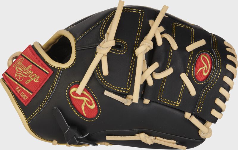 Thumb of a black Select Professional Series 11.75" infield/pitcher's glove with a black 2-piece solid web - SKU: SPS205-9B