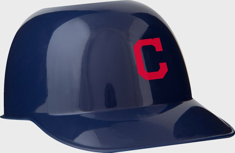 Front of Rawlings Navy Blue MLB Cleveland Indians Snack Size Helmets With Team Logo SKU #01950014122