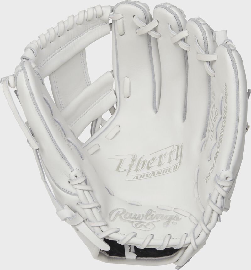 RLA715-2W Rawlings 11.75-inch softball infield glove with a white palm and white laces