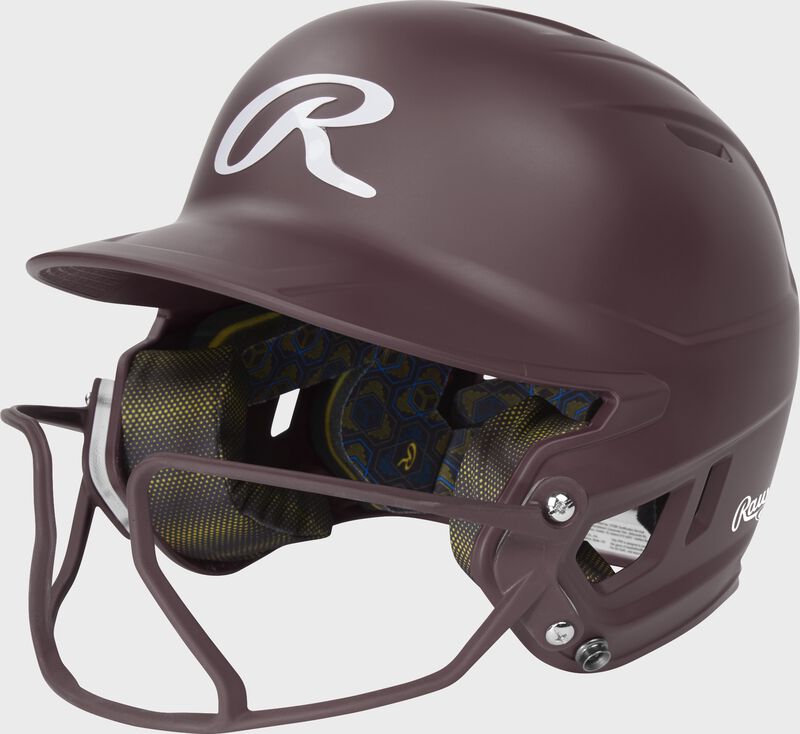 Rawlings Mach Hi-Viz Fastpitch Batting Helmet, Maroon, Senior