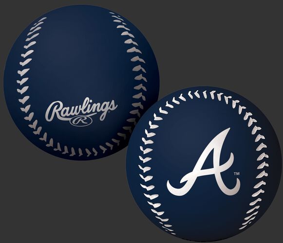 Rawlings Atlanta Braves Big Fly Rubber Bounce Ball With Team Logo on Front In Team Colors SKU #02870005112