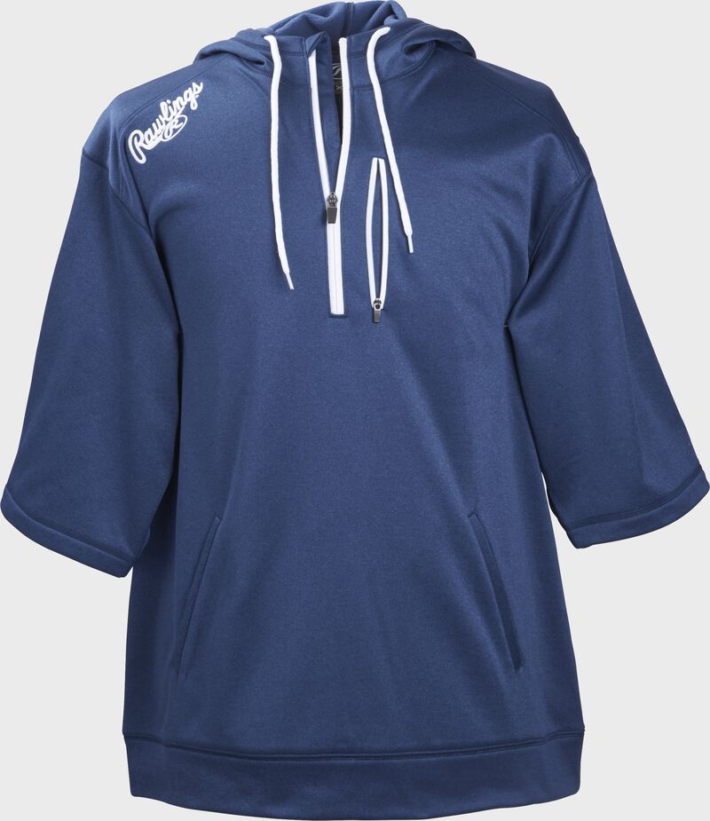 Front of Rawlings Navy Adult Half Sleeve Hoodie with Zipper - SKU #RHTYO-N