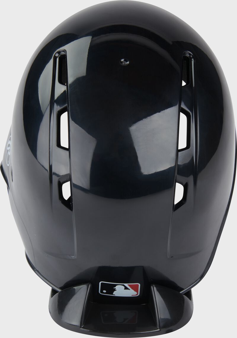 Back of a black Diamondbacks mini replica helmet