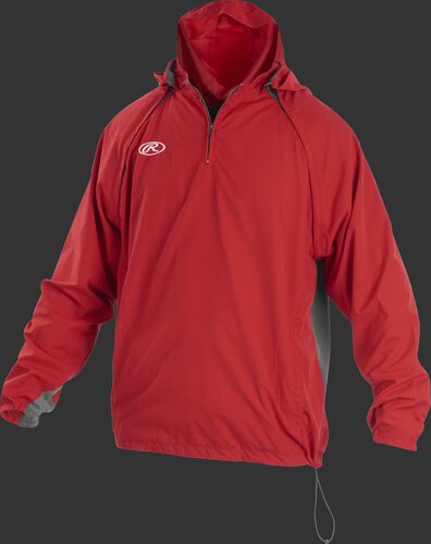 Front of Rawlings Scarlet Adult Long/Short Sleeve Jacket - SKU #TRITHR-DG-91