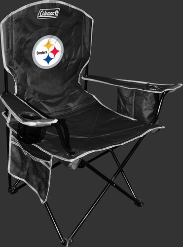 Front of Rawlings Black NFL Pittsburgh Steelers Chair With Team Logo SKU #02771082111