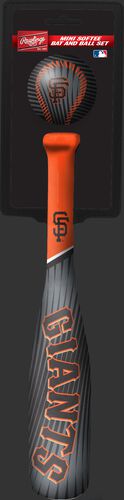 Rawlings San Francisco Giants Softee Mini Bat and Ball Set in Team Colors With Team Name and Logo On Front SKU #01160013114