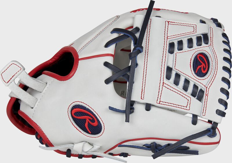 Thumb of a white 2022 Liberty Advanced 12-Inch softball glove with a laced 1-Piece solid web - SKU: RLA120-3WNS loading=