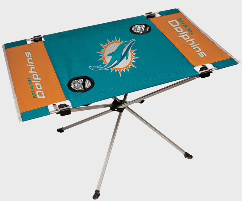 A Miami Dolphins endzone table